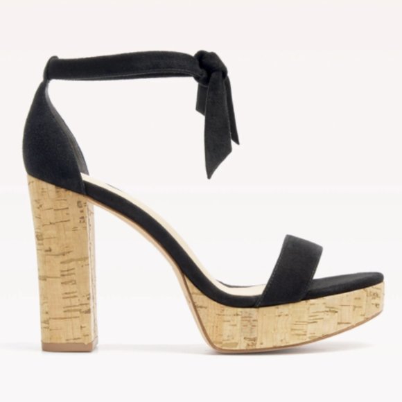 Alexandre Birman Black Suede Sandal Cork 41.5 11.5